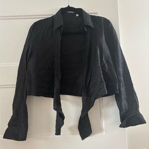 ARITZIA Babaton Tie Top - Black XS